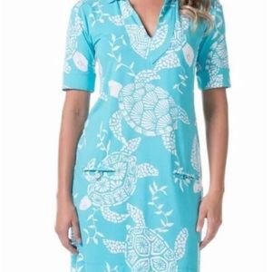 VGUC Tori Richard Blue Turtle Bay Jaxson Dress - Medium